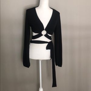 *NWOT* Last to Leave Black Tie Top